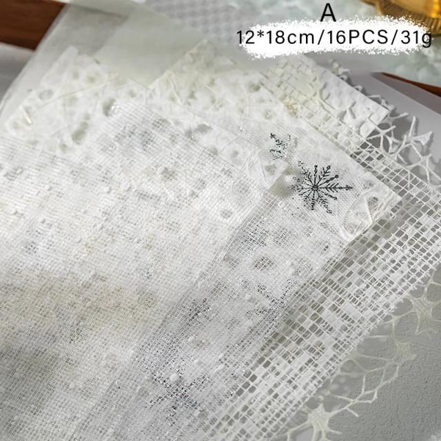 Mista de Papel Renda Journamm-Gaze: 16 Peças Criativas para Scrapbook e Colagem de Fotos