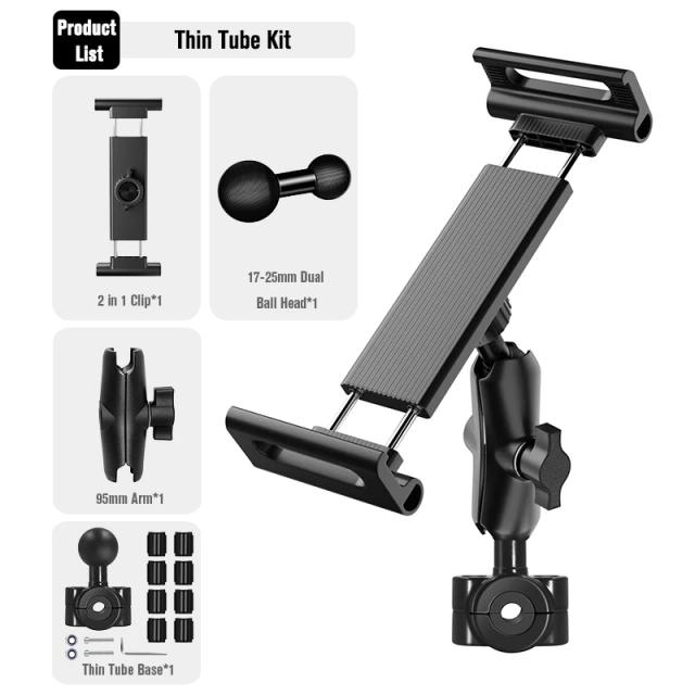 Suporte Universal para Tablet em Guidão de Motocicleta e Bicicleta - Ideal para Ginásio e Esteira, Compatível com iPad e iPhone (4,5" a 13,5")