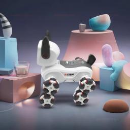 Cão Mecânico com Controle Remoto de Oito Rodas 2.4G 4WD 360 °   Cão robótico de música dinâmica com demonstração de uma tecla de rotação para crianças, animais de estimação e brinquedos - Image 2