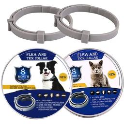 Ajustável Pet Anti-Flea e Tick Collar, repelente de estimação destacável, anti-parasita, 8 meses de proteção, acessórios para cão e gato - Image 1