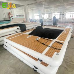 Plataforma flutuante inflável antiderrapante, Piscina do mar do oceano, Plataforma de doca com rede para iate, Piscina, 13ft, 4m, EVA, Inventário de frete grátis - Image 2