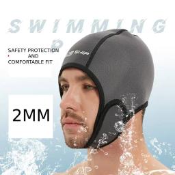 Capuz de mergulho em neoprene para adultos chapéu de surf boné de natação, fato profissional à prova de frio, inverno, 2mm - Image 3