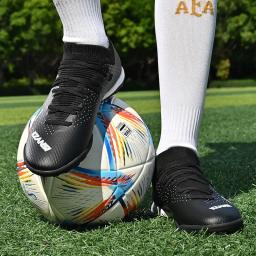 Botas de futebol FG TF masculinas, sapatos de espiga longa, chuteiras de tornozelo alto, tênis de respiração infantil, grama, novo - Image 5