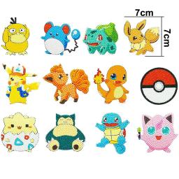 12 pçs pokémon pintura diamante adesivos kits para crianças diy diamante arte mosaico adesivo por números kits artesanato decoração presentes para iniciantes - Image 5