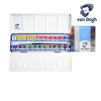 Conjunto Completo de Aquarelas Van Gogh Royal Talens com Pincel - Opções de 12 a 36 Cores para Artistas Profissionais
