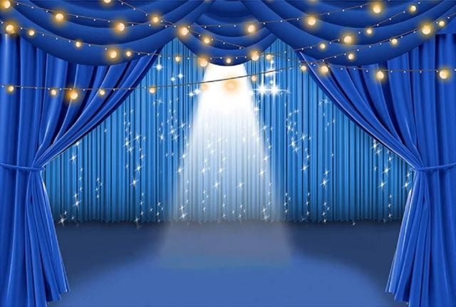 Cortina Azul para Teatro: Pano de Fundo Vinílico para Fotografia e Festas em Estúdio