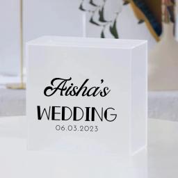 Caixa De Cartão De Casamento De Acrílico Personalizado, Caixa De Dinheiro, Obrigado Caixa De Cartão, Bem Desejos Para Festa De Casamento - Image 2