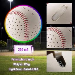Beisebol iluminado de 9 polegadas que brilha no beisebol escuro para entretenimento esportivo familiar - Image 3