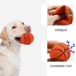 Brinquedo de basquete para animais de estimação, brinquedos para cães pequenos, suprimentos de som, prático, molar esférico, macio, interativo, mastigação, mordaça, linda emulsão - Image 3