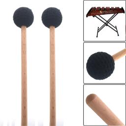 Baquetas maletes marimba vibrafone lã envolto mallet vibe varas macio cabeça fio médio duro birch alças percussão - Image 3
