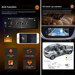 Carro universal multimídia player 1din android sistema inteligente sem fio carplay android suporte automático bt rádio fm conexão aux - Image 4