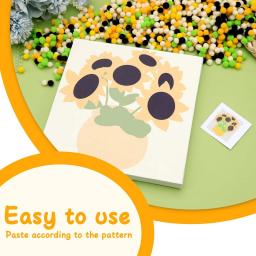 Canvas Pom Pom Pintura, Pacote de Material Set, Projetos de Artesanato Perfeito para Iniciantes e Adultos, 7.8x7.8 Polegada - Image 5