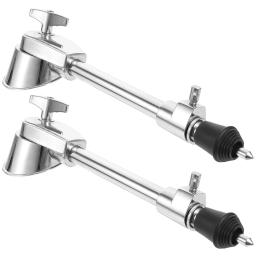 Peças duráveis instrumento de percussão, pernas criativas, kit de Bateria, alta qualidade Stands, prata acessórios, 2 pcs - Image 1