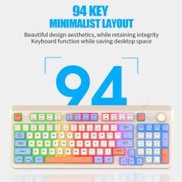 K82 Teclado mecânico para jogos, Teclado gamer, 94 chaves, Porta USB, Com fio, Computador portátil, Desktop, Hotswap - Image 5
