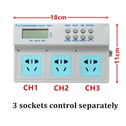 Programável LCD Digital Timer soquete para Fish Tank, Power Time Control para Aquarium, Luz, Aquecedor, Filtro, Wavemaker, Bomba de dosagem, 3 em 1 - Image 4