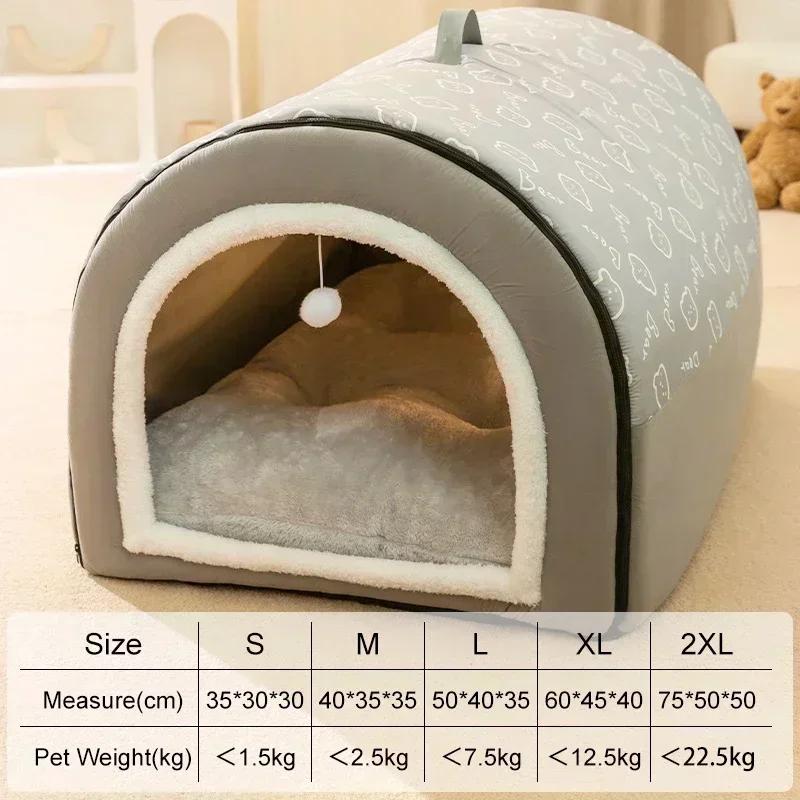 Canil destacável para cachorro grande, casa quente do cão do inverno, cama lavável do cão, ninho profundo, barraca para cães médios e grandes, suprimentos da casa - Image 1