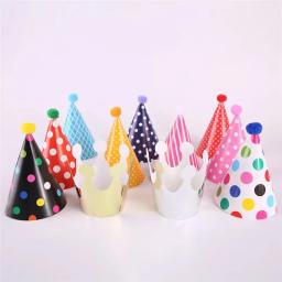 Chapéus de festa de aniversário com bolinhas, coroa artesanal, acessórios fotográficos, decoração do chuveiro do bebê, 11 pcs/bag - Image 2