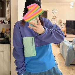 Ao ar livre outono e inverno moda tendência esportes viagens pesca casual masculino e feminino quente semi-zíper pulôver velo hoodie - Image 3