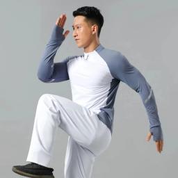 Homens atletismo topos manga longa correndo camisas velocidade esportes ginásio camisas de fitness caras roupas dos homens atleta pista campo singlet - Image 6