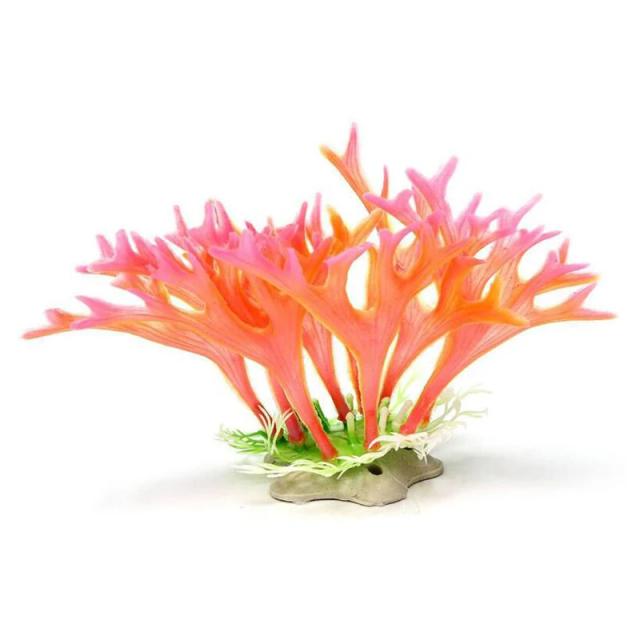 Decoração Artificial para Aquários: Plantas Aquáticas, Corais e Elementos em Rosa para Tanques Pequenos