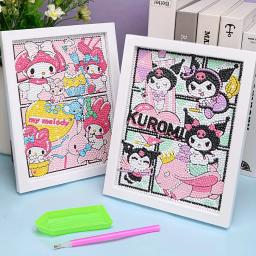 Sanrio Diamond Kits de Pintura para Crianças, Hello Kitty Kuromi Arte, Gem por Número, Artesanato Presente, Decoração da Parede, 5D - Image 4