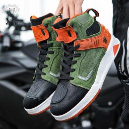 Sapatos de proteção profissional para motocicleta, botas de motocicleta com amortecimento resistente ao desgaste, antiderrapantes, à prova d'água, respirável, anticolisão, roupas de trabalho diário, sapatos de motocicleta, botas de longa distância - Image 1