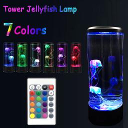 Jellyfish lâmpada mudando a cor do tanque de aquário controle remoto led night light presente aniversário usb carregamento relaxante humor - Image 2