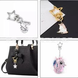 Conjunto 10 fechos garra lagosta metal, chaveiro estrela/gancho lua, clipe cordão, suprimentos para fazer - Image 2