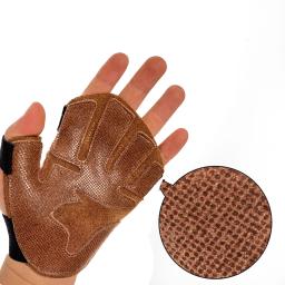 Luvas de ginástica de couro com palmeira acolchoada para homens e mulheres, levantamento de peso, exercício, treino, halterofilismo, pull ups - Image 2
