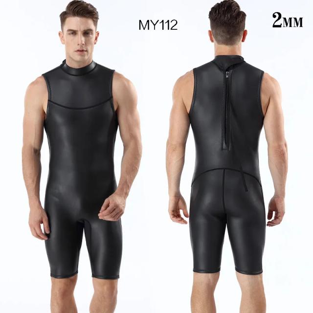 Wetsuit Shorty Masculino Sem Mangas para Surf e Mergulho - Traje Preto de 2mm Ideal para Inverno