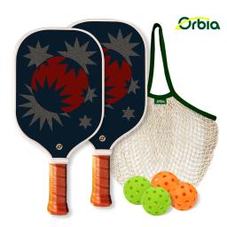 Orbia pickleball paddle conjuntos de fibra vidro adulto raquete imprensa fria paddle pacote grande ponto doce preto paddle pickleball conjunto - Image 1
