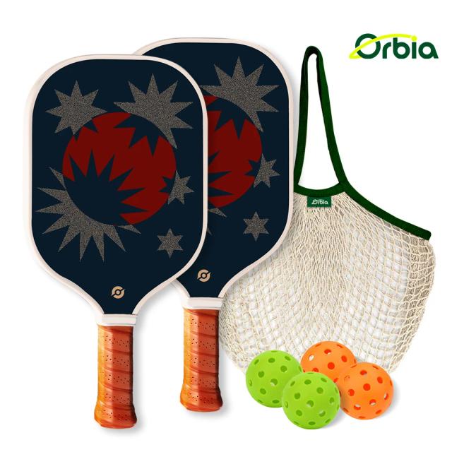 Orbia Raquete de Pickleball de Fibra de Vidro para Adultos, Ponto Doce Grande, Conjunto com 2 Raquetes