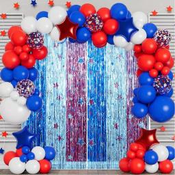 Kit Balão com Balões Star Foil, Festas de Aniversário, Festa, Vermelho, Azul, Branco, Dia dos Namorados, 132pcs - Image 6