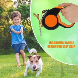Chumbo de cão retrátil resistente, trela para animais de estimação com fita reflexiva forte, alça antiderrapante, cães pequenos médios e grandes, 8m - Image 2