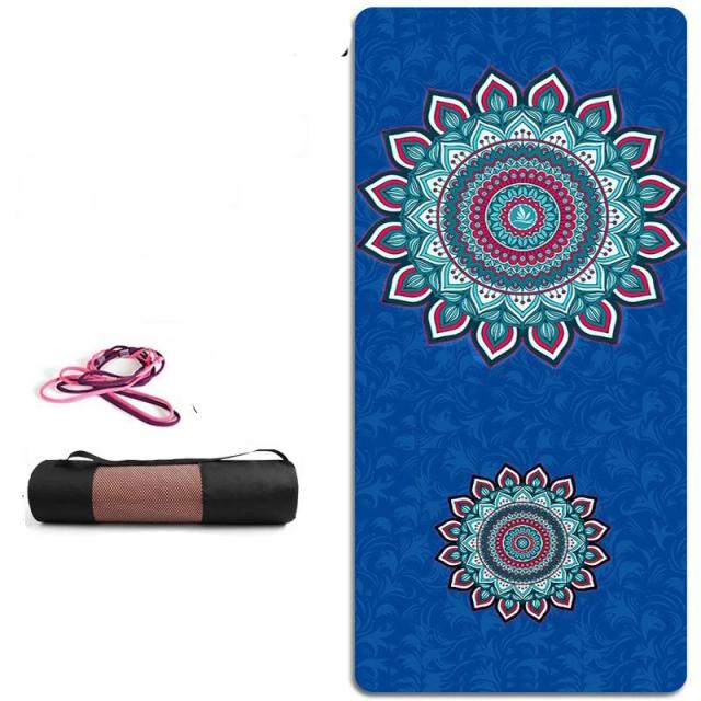 Esteira de Yoga Profissional Natural TPE Camurça 183cm x 80cm x 6mm Antiderrapante e Confortável para Fitness