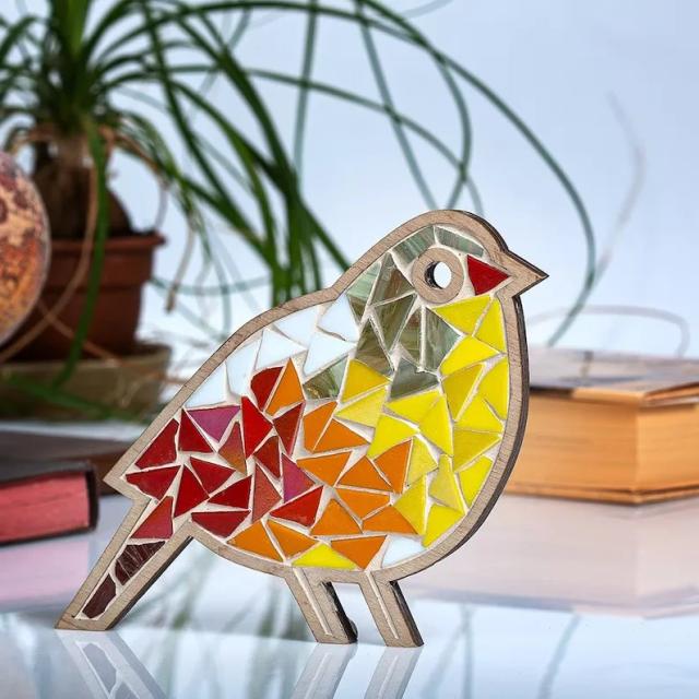 Artesanato DIY: Kit de Mosaico Manchado com Penas Brilhantes para Adultos e Crianças
