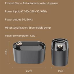 Inteligente Fonte de Água Pet para Cat, Filtro elétrico USB, Bebedor Tigela, Alimentador Cat automático, Ultra Silencioso Beber Dispenser, 3L - Image 4