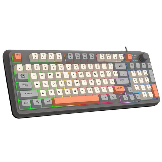 Teclado Mecânico K82 para Jogos com Retroiluminação RGB - Portátil, 94 Teclas, Conexão com Fio para Computador, Laptop e Tablet