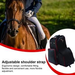 Mochila Equestre de Grande Capacidade, Botas De Armazenamento De Capacete, Saco De Equipamentos, Capa De Chuva Embutida, Alça De Ombro Ajustável - Image 4