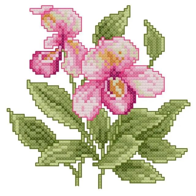 Mini Kit de Bordado em Ponto Cruz com Flores - Ideal para Crianças e Artesanato em Tecido 14ct, 16ct e 11ct