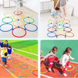 Novas crianças ao ar livre engraçado treinamento físico esporte brinquedos treliça salto anel conjunto jogo 10 aros 10 conectores para parque jogar meninos meninas - Image 4
