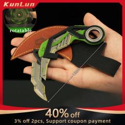 Valorant Rotatable Rgx Karambit com Holster Game, Modelo Metal, Real Steel Katana, Faca Exterior, Brinquedos Balisong, Arma de Metal, 13cm - Image 1