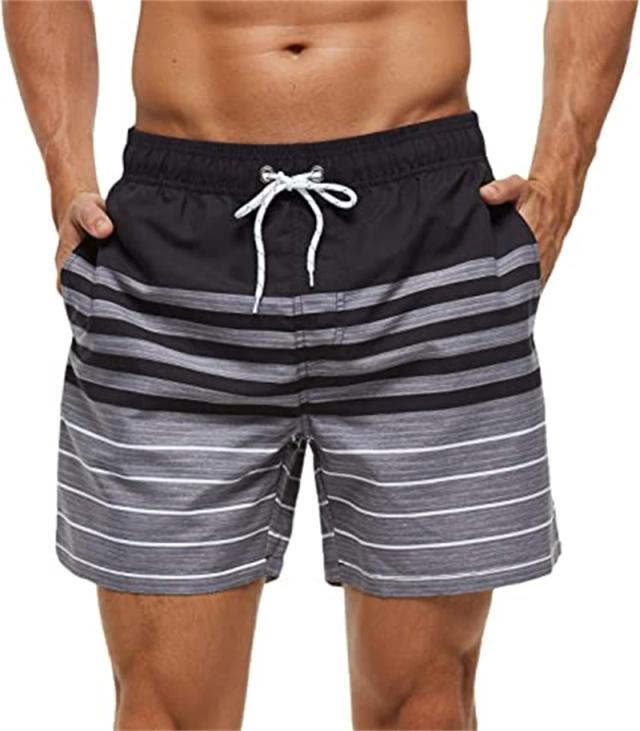 Calções de Banho Masculinos de Verão com Forro de Malha e Bolsos Estilosos