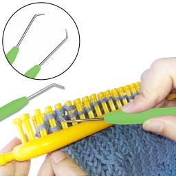 IMZAY Kit de ganchos de agulha de crochê com 8 peças de ganchos de tear de tricô e 12 peças de agulhas de costura de plástico coloridas conjunto de gancho de malha de tear - Image 3