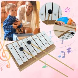 Xilofone de madeira para crianças, instrumento musical de percussão, glockenspiel com maletes para aprendizado pré-escolar, educação infantil Orff - Image 3
