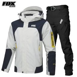 FOX RIDE-Jaqueta de ciclismo para homens, calças MTB masculinas, kit de calças de mountain bike, impermeável, motocicleta - Image 4