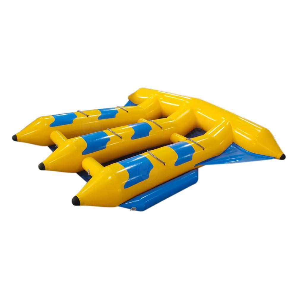 Inflável barco jangada flutuador, jogo de água, peixe voador ventilador, assento, tubo rebocável, 6 pessoa - Image 1