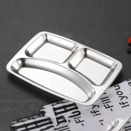 Placa De Jantar De Aço Inoxidável para Crianças e Adultos, Compartimento, Bandeja De Comida, Almoço, Fruta, Lanche, Tigela, Louça De Cozinha - Image 3