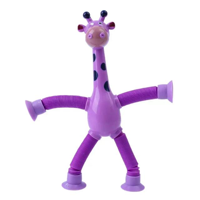 Ventosa Pop Tubos Telescópica Girafa: Brinquedo Sensorial Anti-Stress para Crianças