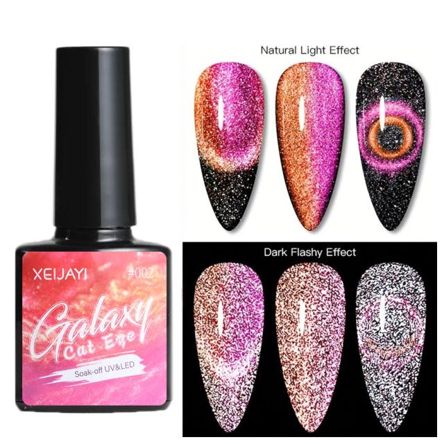 Gel Magnético Reflexivo para Unhas Sparkly Cat 9D - Manicure Brilhante em Roxo e Rosa, 7,3 ml